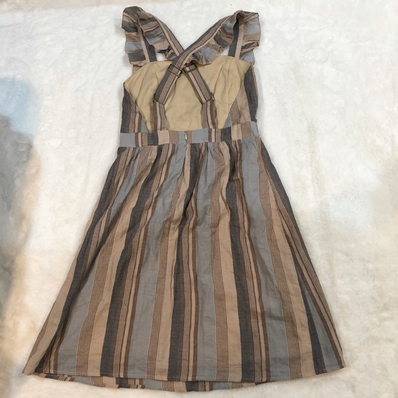 Pologram Striped Pinafore Overall Midi Dress - Picture 2 of 5